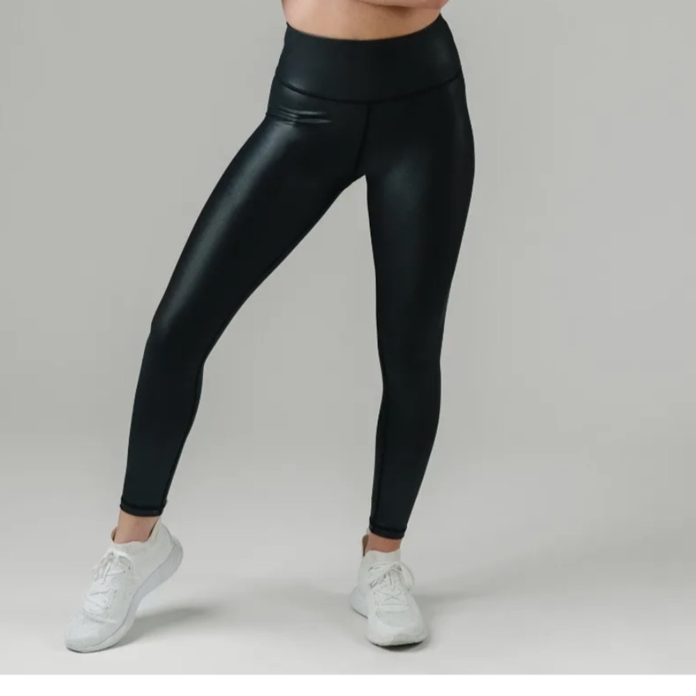ZYIA Black Metallic Light n Tights,high rise 7/8